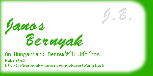 janos bernyak business card